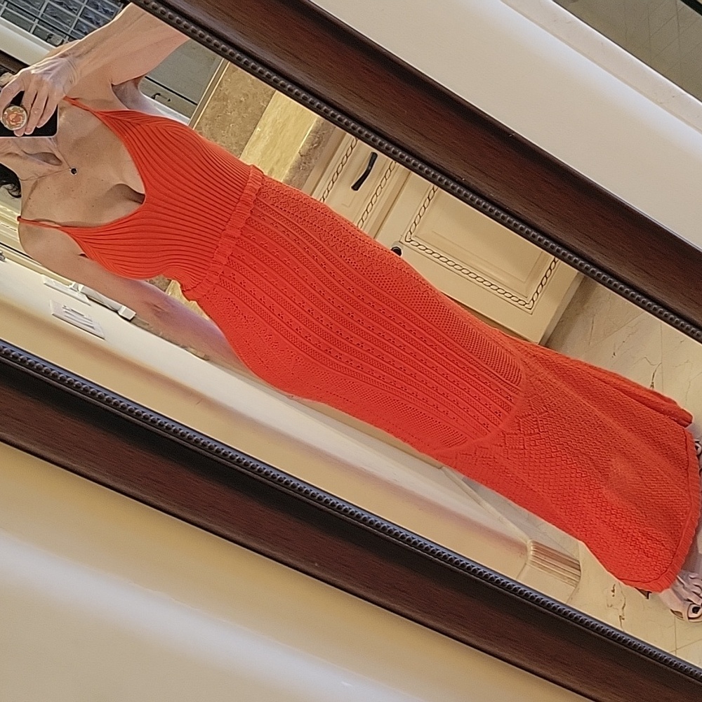 House of Harlow 1960 Red Crocheted Maxi Dress,  XS